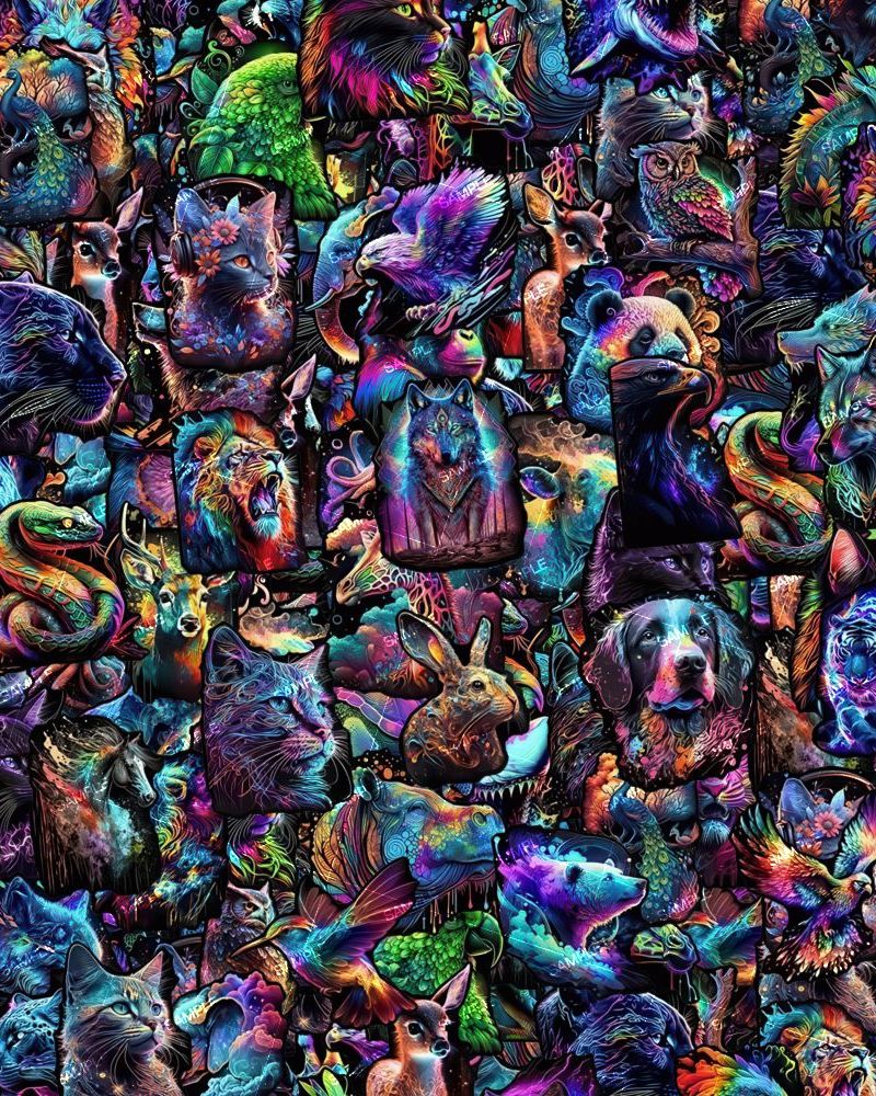 Neon Animal Sticker Bomb