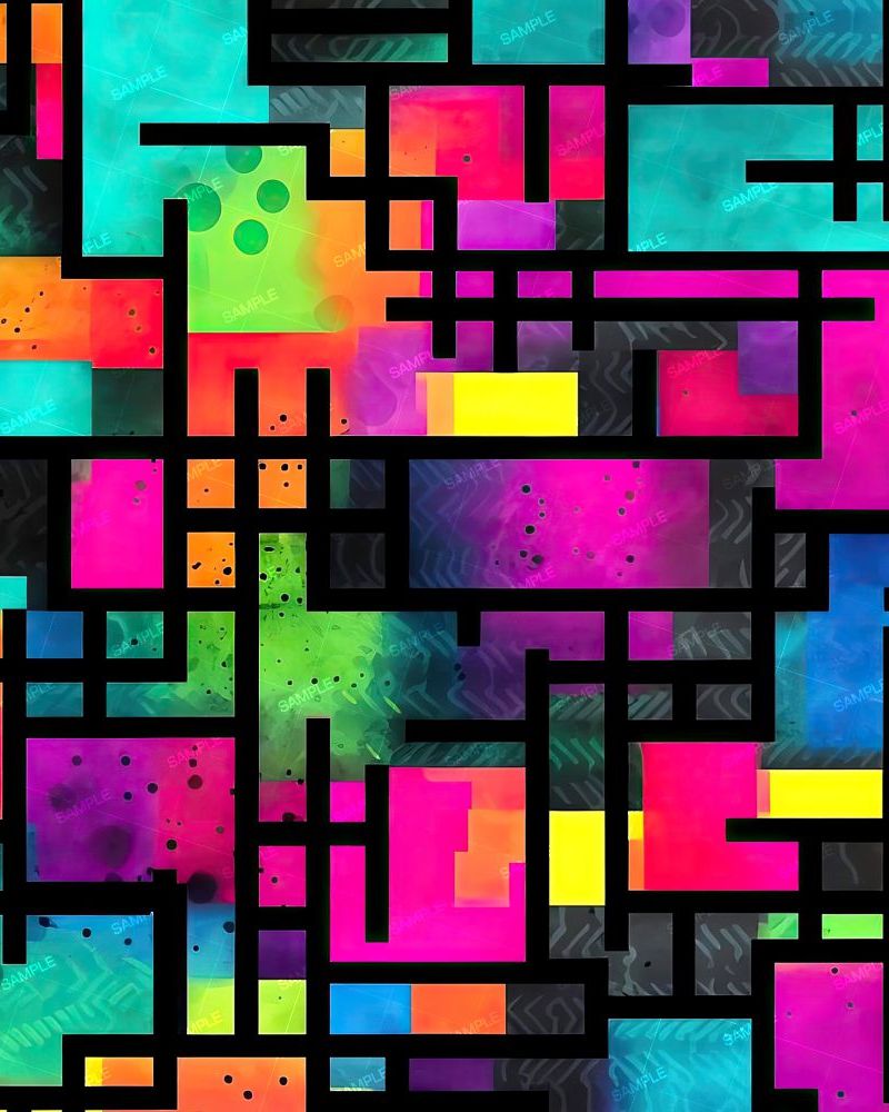 Neon Stained Glass FLW Style