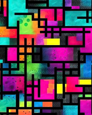 Neon Stained Glass FLW Style