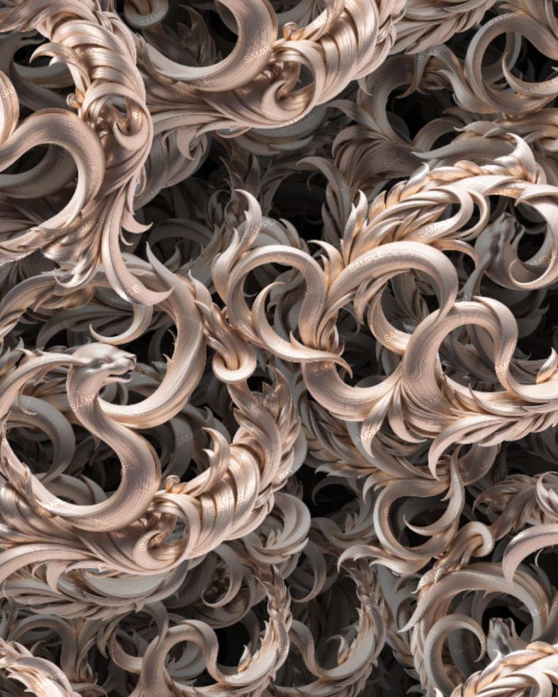 Rose Gold Dragon Scrollwork 22