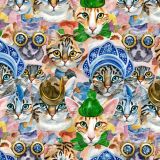 Watercolor Cats from Different Countries