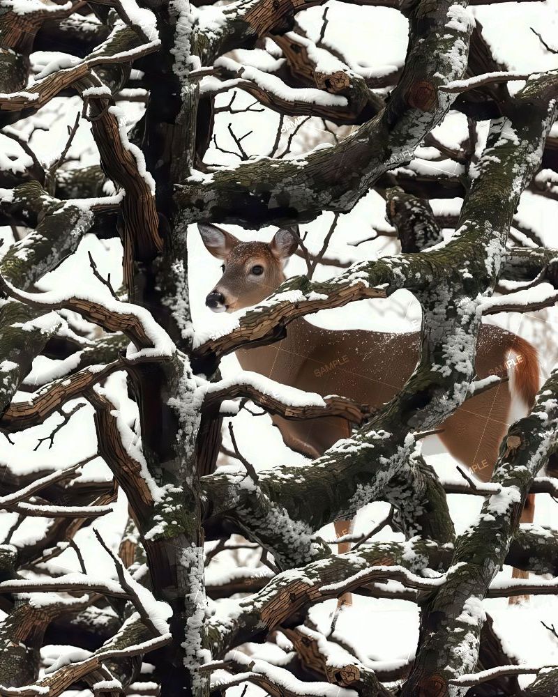 Winter Camouflage Whitetail Deer