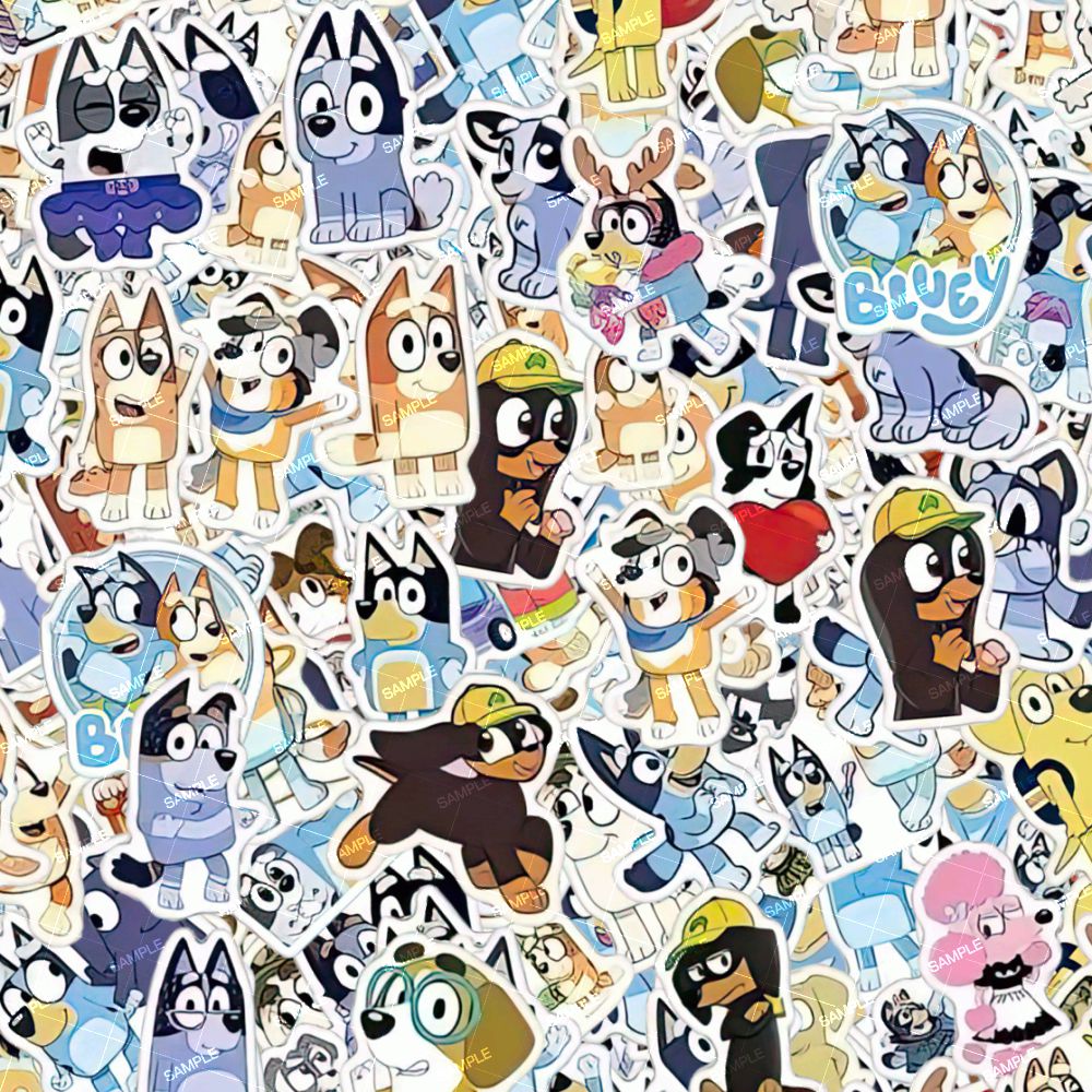 Blue Cartoon Sticker Bomb
