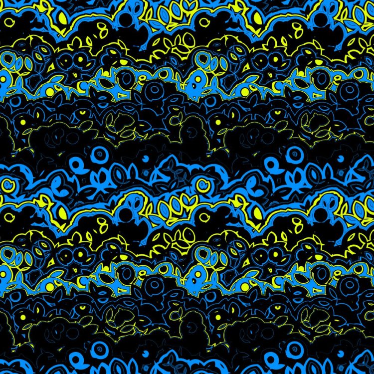 Blue Graffiti Wave