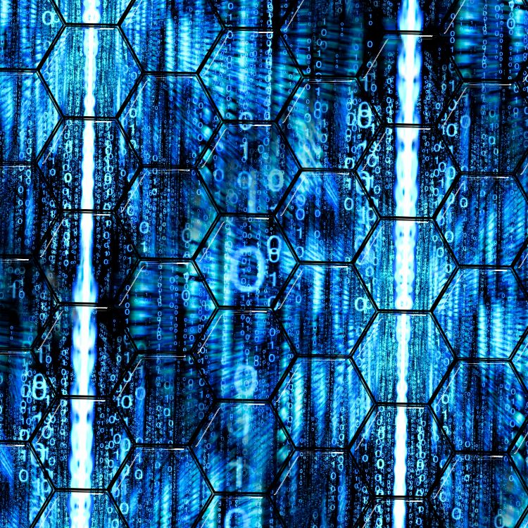 Blue Matrix Hex Overlay