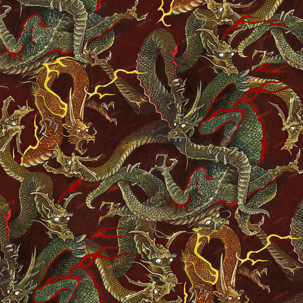 Burgundy Chinese Dragons