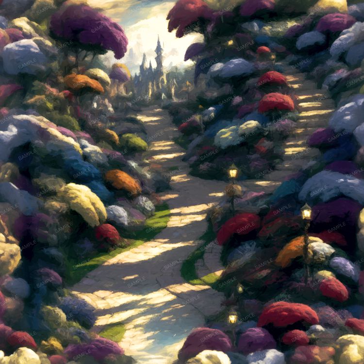 Castle Brick Road Oil Painting