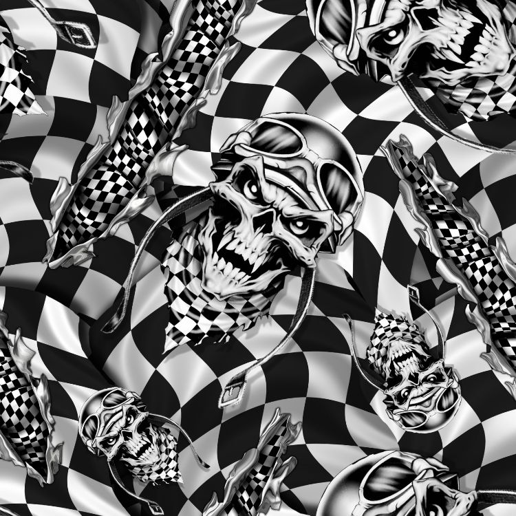 Checkered Flags Racing Skulls