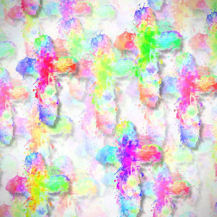 Christian Cross Color Splash 24