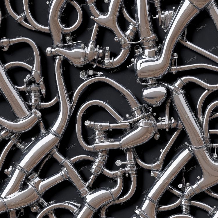 Chrome Motorcycle Pipes and Connectors