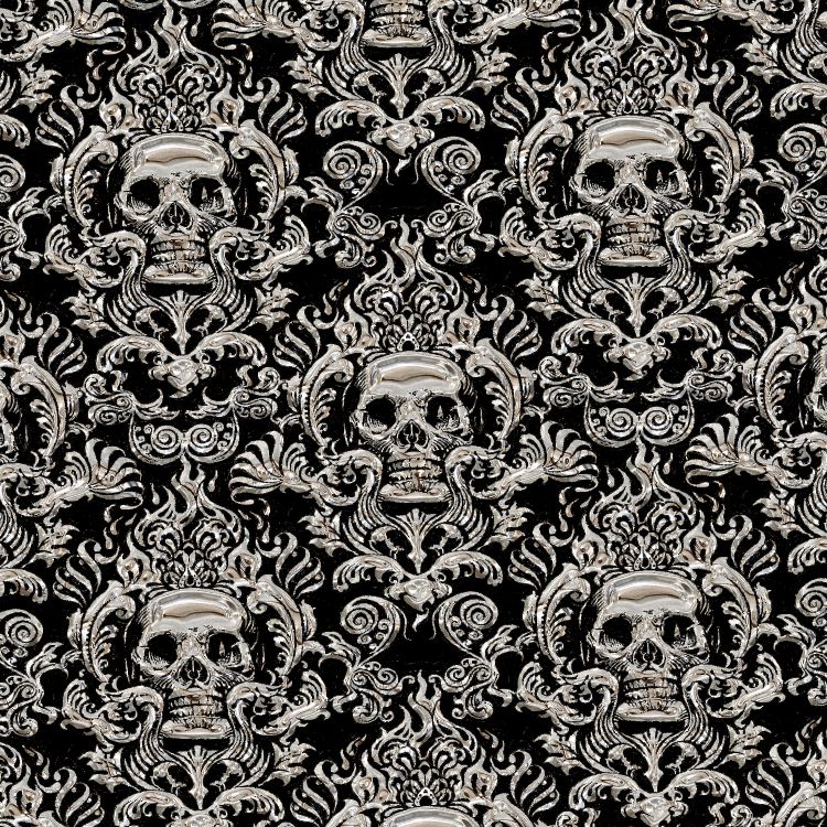 Chrome Skull Damask