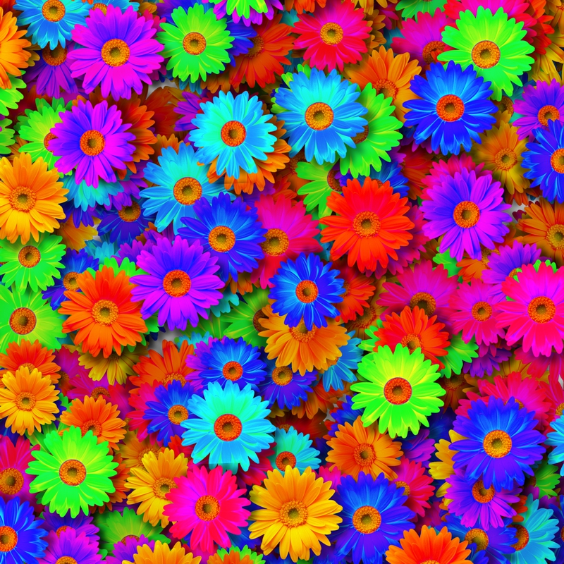 Colored Daisies 22