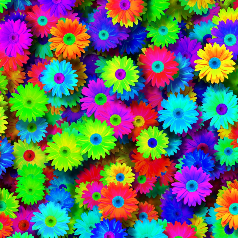 Colored Daisies 23