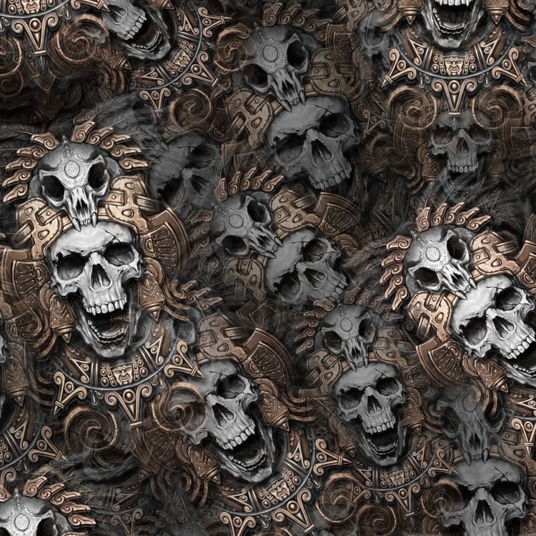 Copper Aztec Skulls