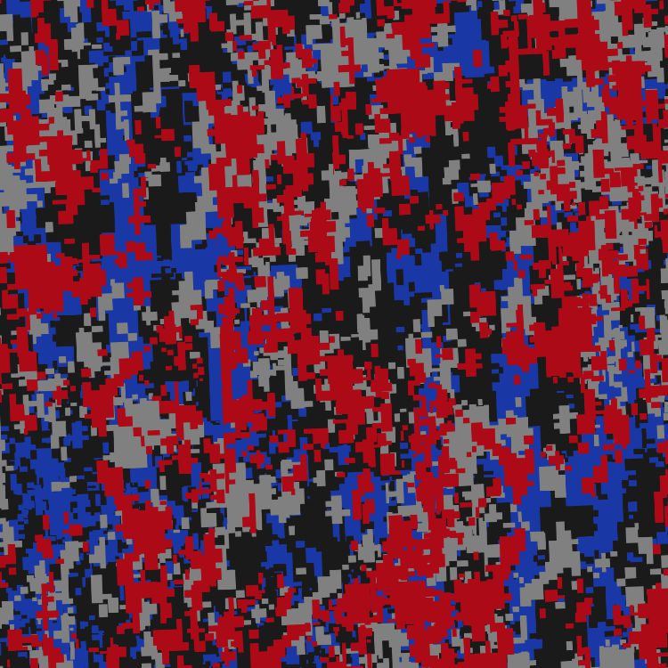 Digital Red & Blue Camouflage