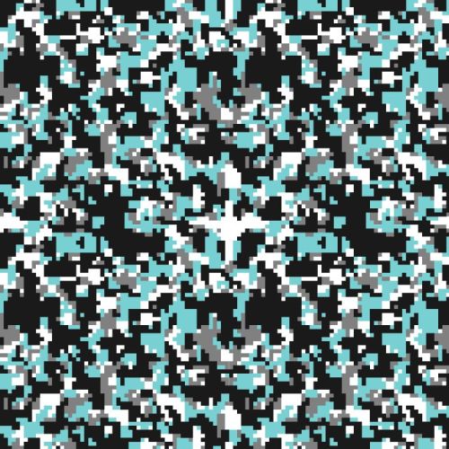Digital Teal & Gray Camouflage