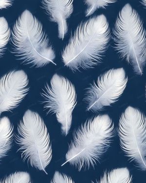 Downy Feathers on Navy