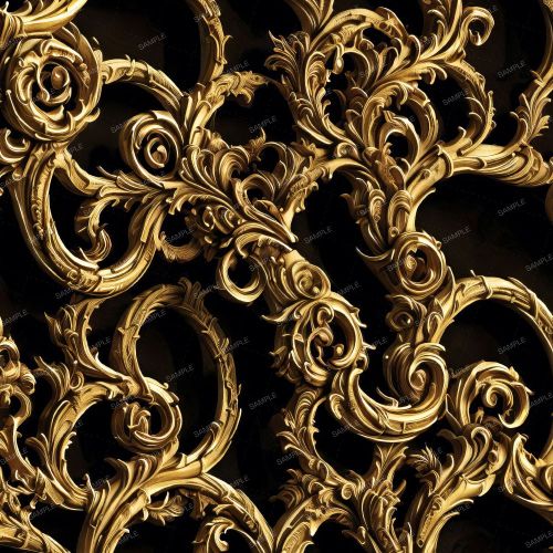Draculas Golden Scrollwork Wallpaper