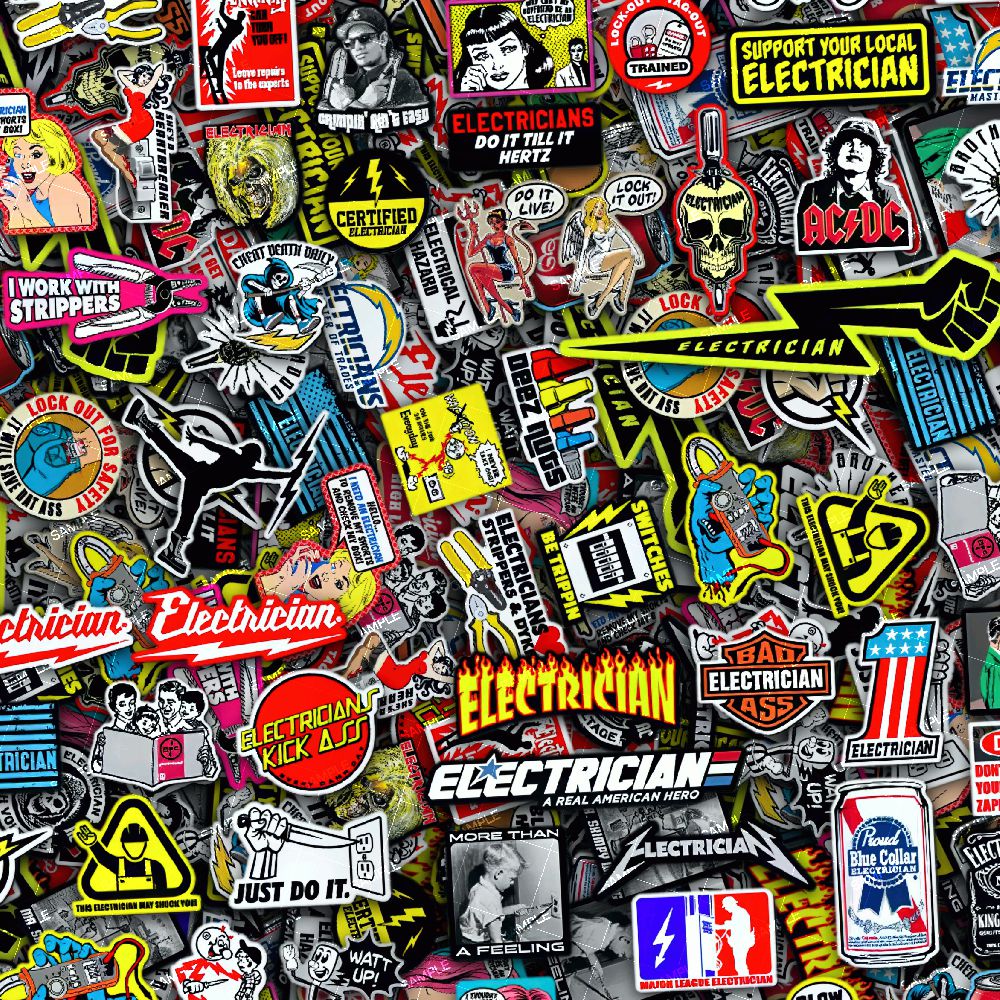 Electrician Sticker Bomb 22