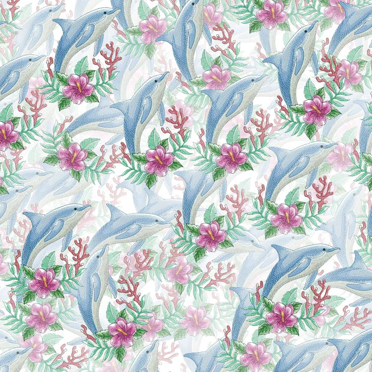 Embroidered Dolphins 22