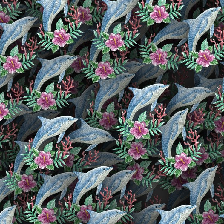 Embroidered Dolphins 23