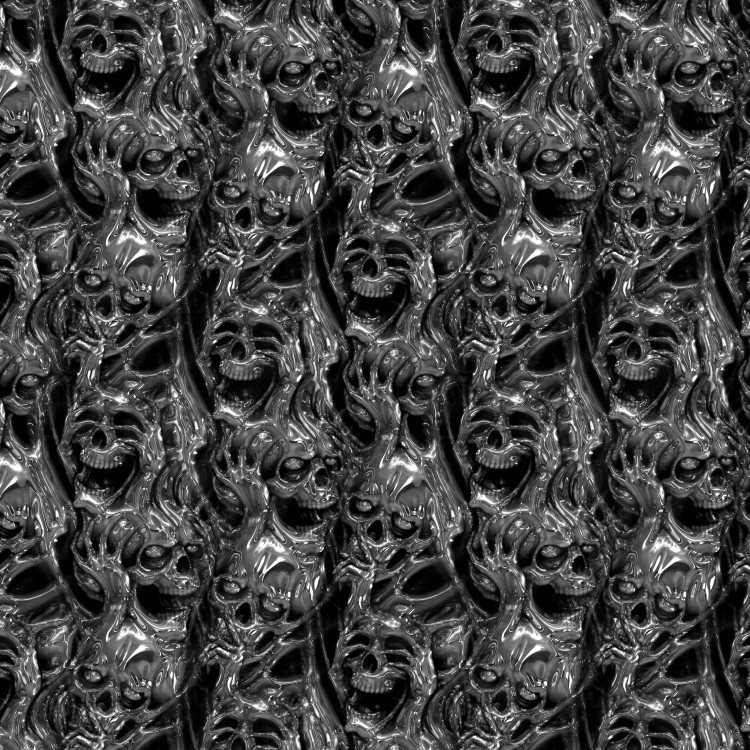 Flaming Chrome Skulls