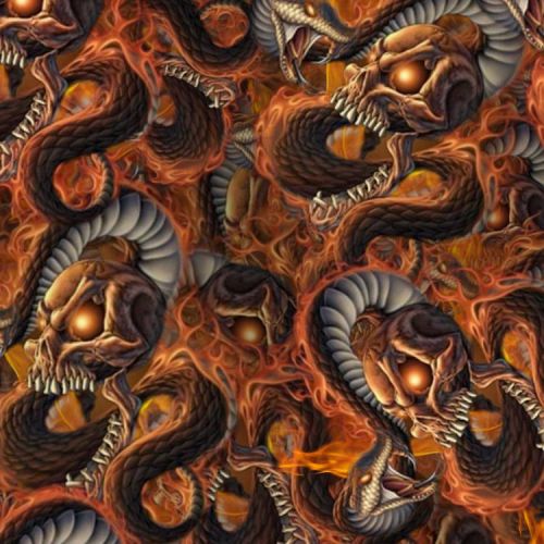 Flaming Snake Skull
