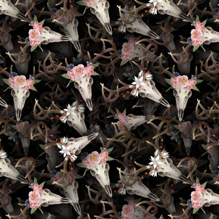 Flower Deer Skulls
