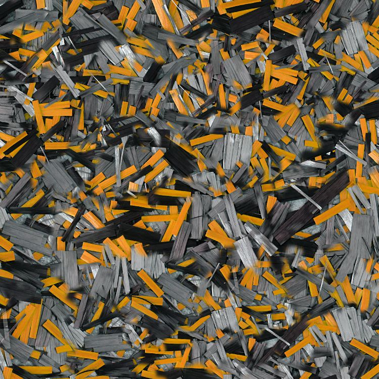 Forged Carbon Fiber with Orange Colored Glass Fibers