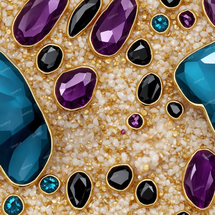 GemStones on Gold and Quartz