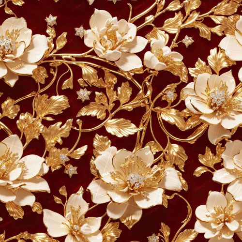 Gold Fillagree on Red Velvet