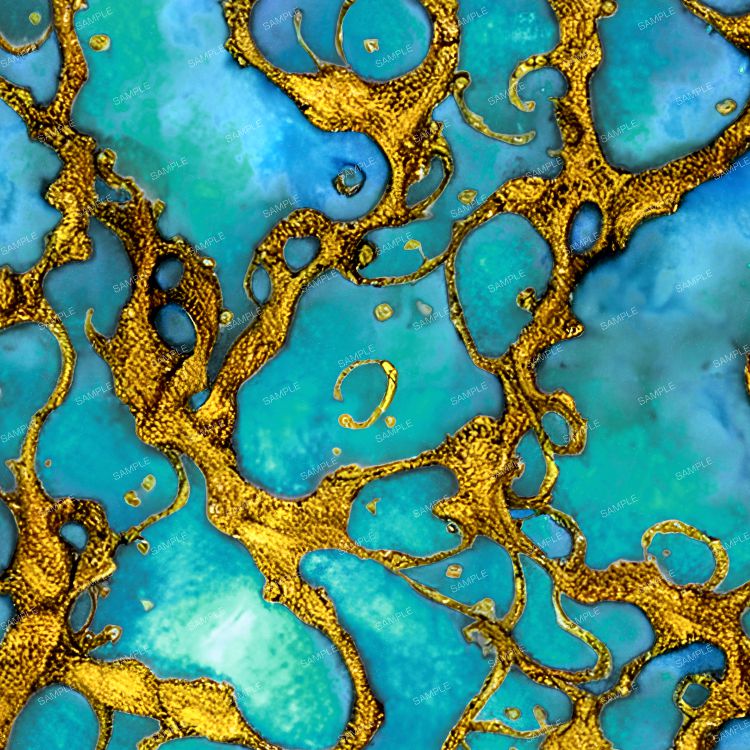 Gold Splashed Turquoise