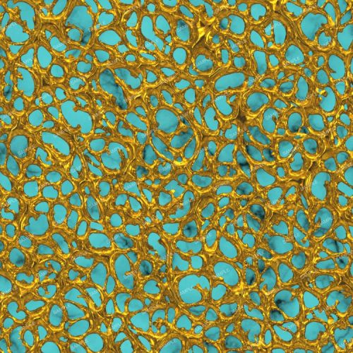 Golden Matrix on Turquoise