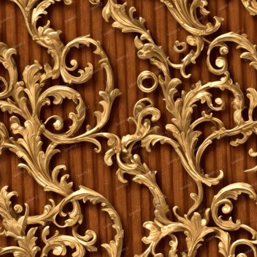 Golden Scrollwork on Mohogany
