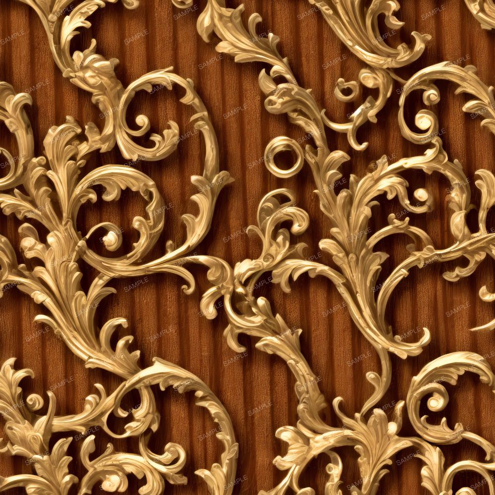 Golden Scrollwork on Mohogany