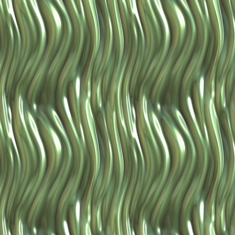 Green Chrome Rippled Wave