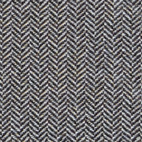 Grey Herringbone Wool Tweed