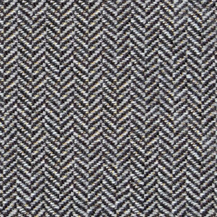 Grey Herringbone Wool Tweed