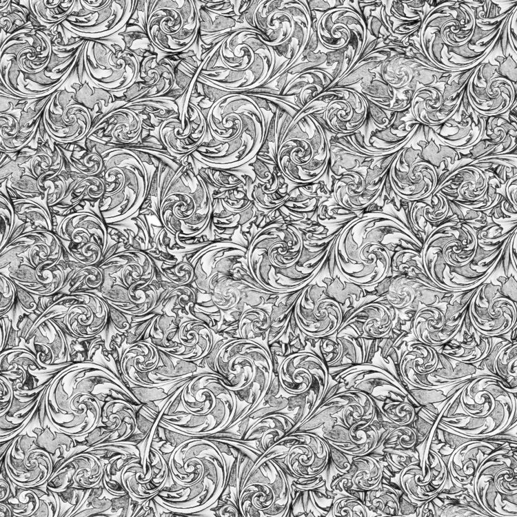 Hand Drawn Silver Scrollwork Engraving 22