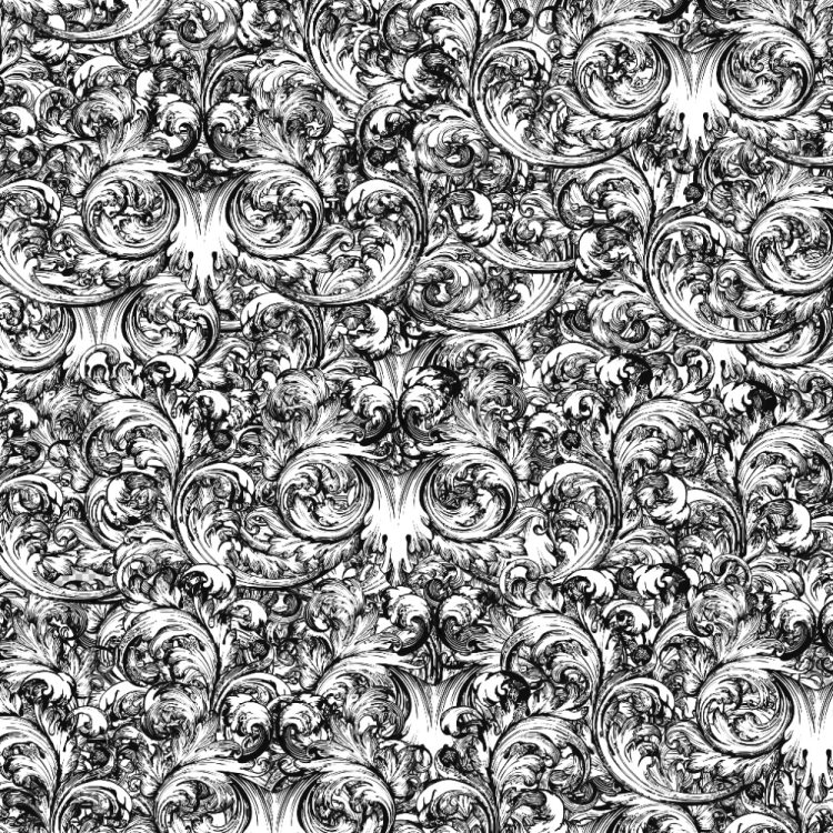 Hand Drawn Silver Scrollwork Engraving 24