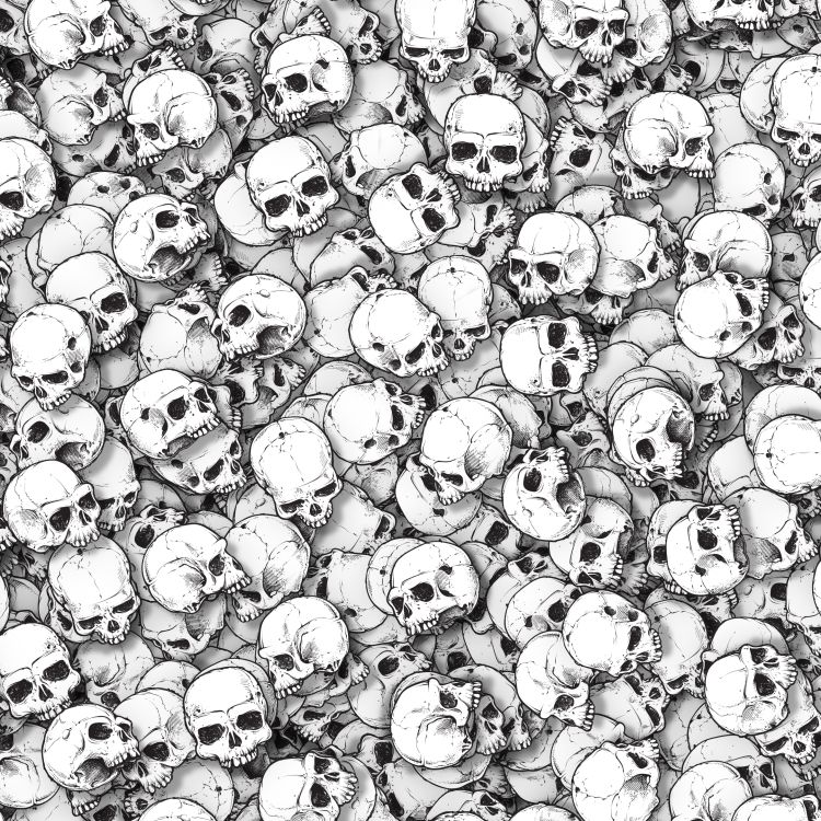 Hand Drawn Skulls Study 22