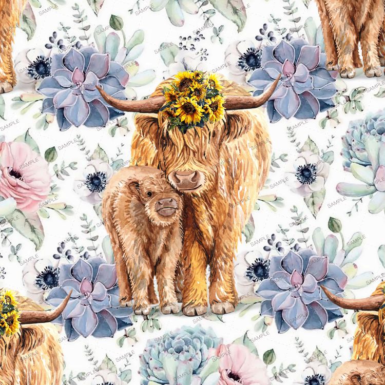 Highland Cow Sunflower 24
