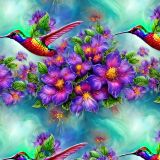 Hummingbird-and-Violets