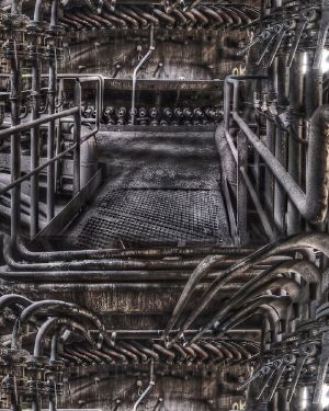 Industrial Factory Walkway Pipes