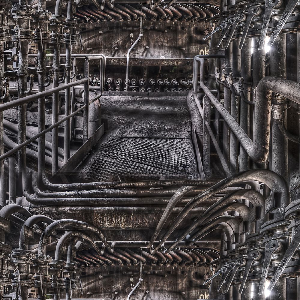 Industrial Factory Walkway Pipes