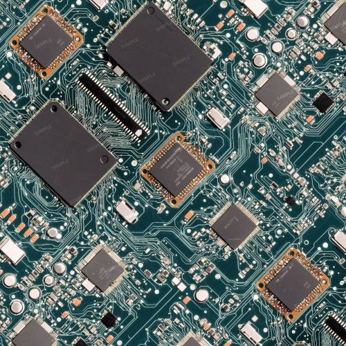 Integrated Circuit Board Teal