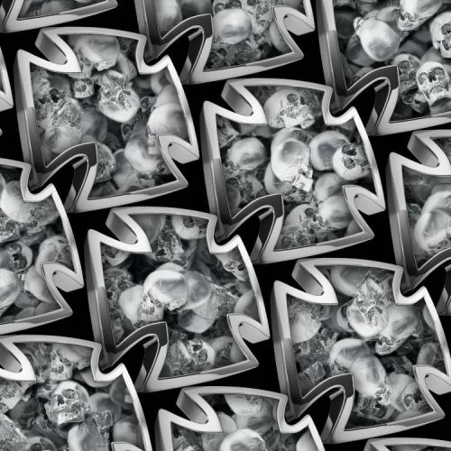 Iron Cross Silver Skulls