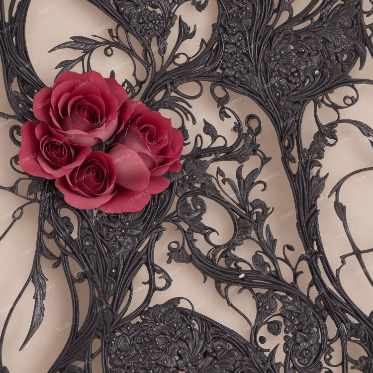 Iron Scrollwork with Roses