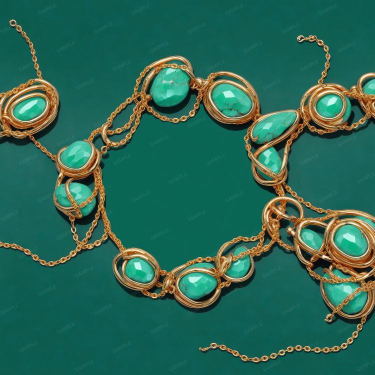 Jade with Gold Chains 43