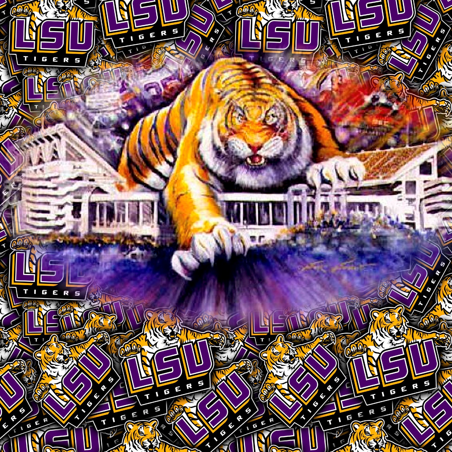 Louisiana State University Stadium & Logo 11x16